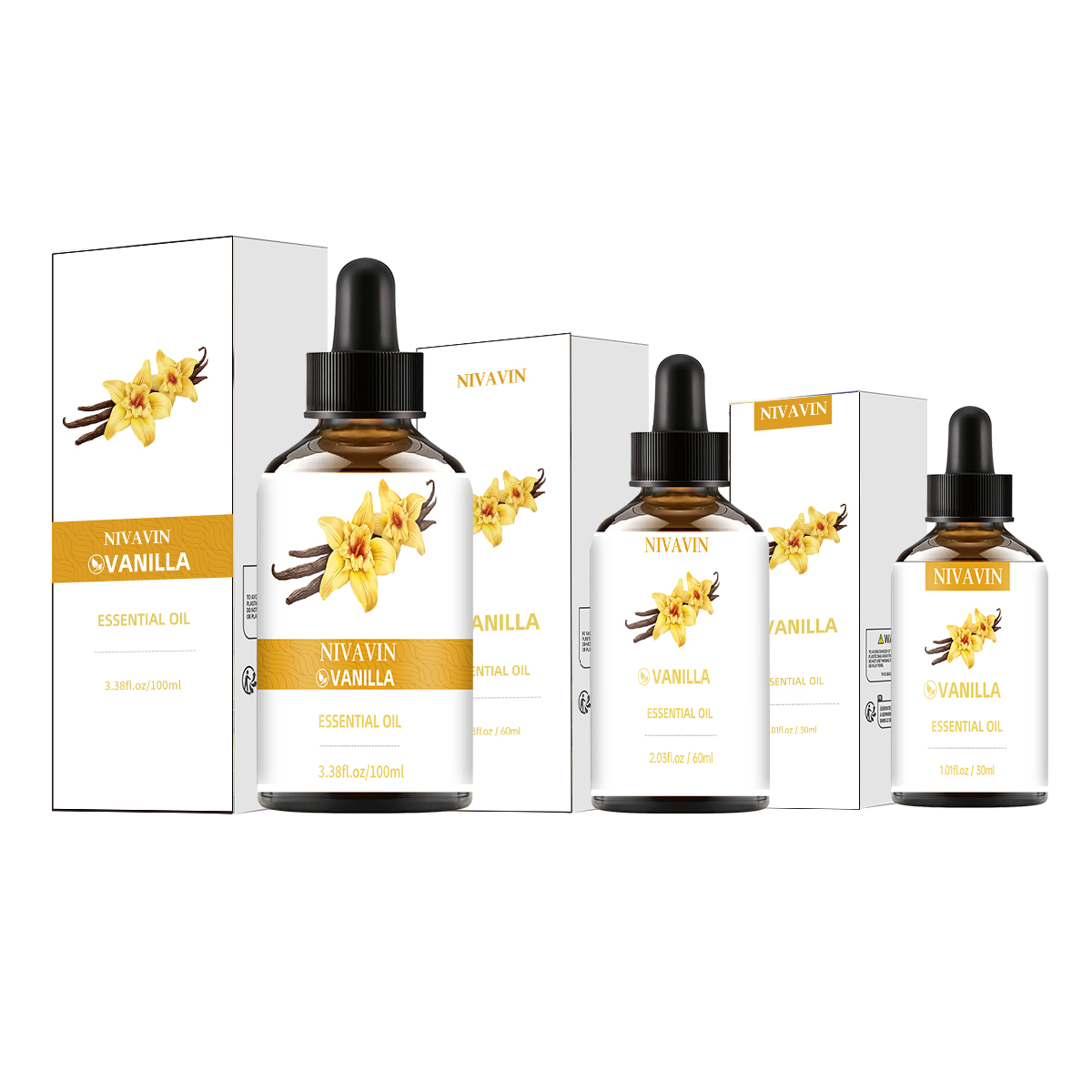 Home Fragrance Co - Huile essentielle de vanille NIVAVIN 30ml/60ml/100ml,