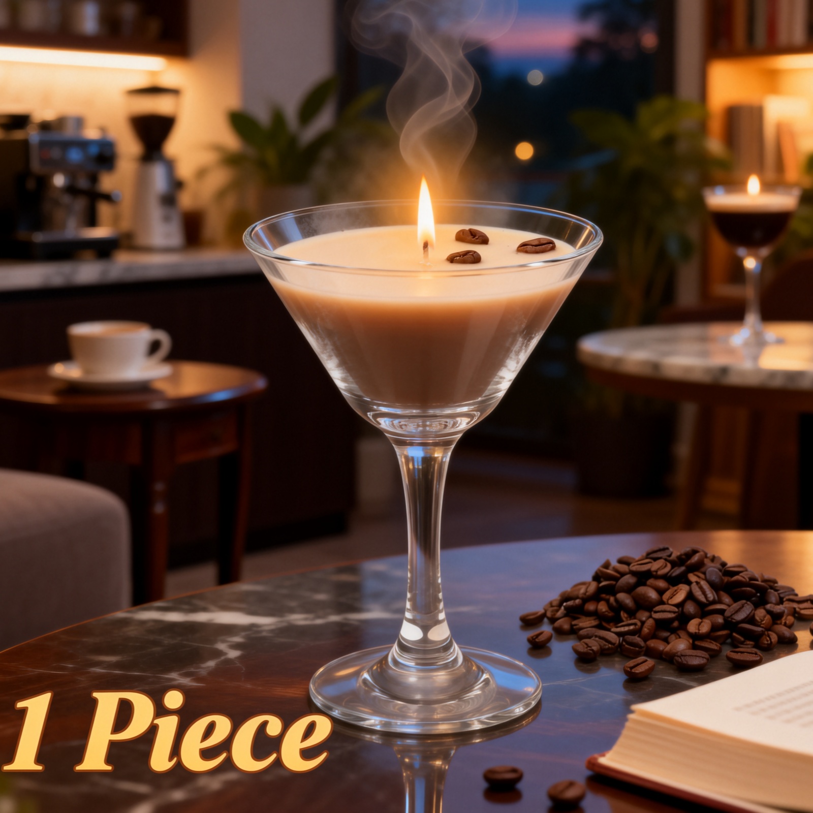 Beeswax Taper Candle - Bougies parfumées expresso Martini, 1 pièce,