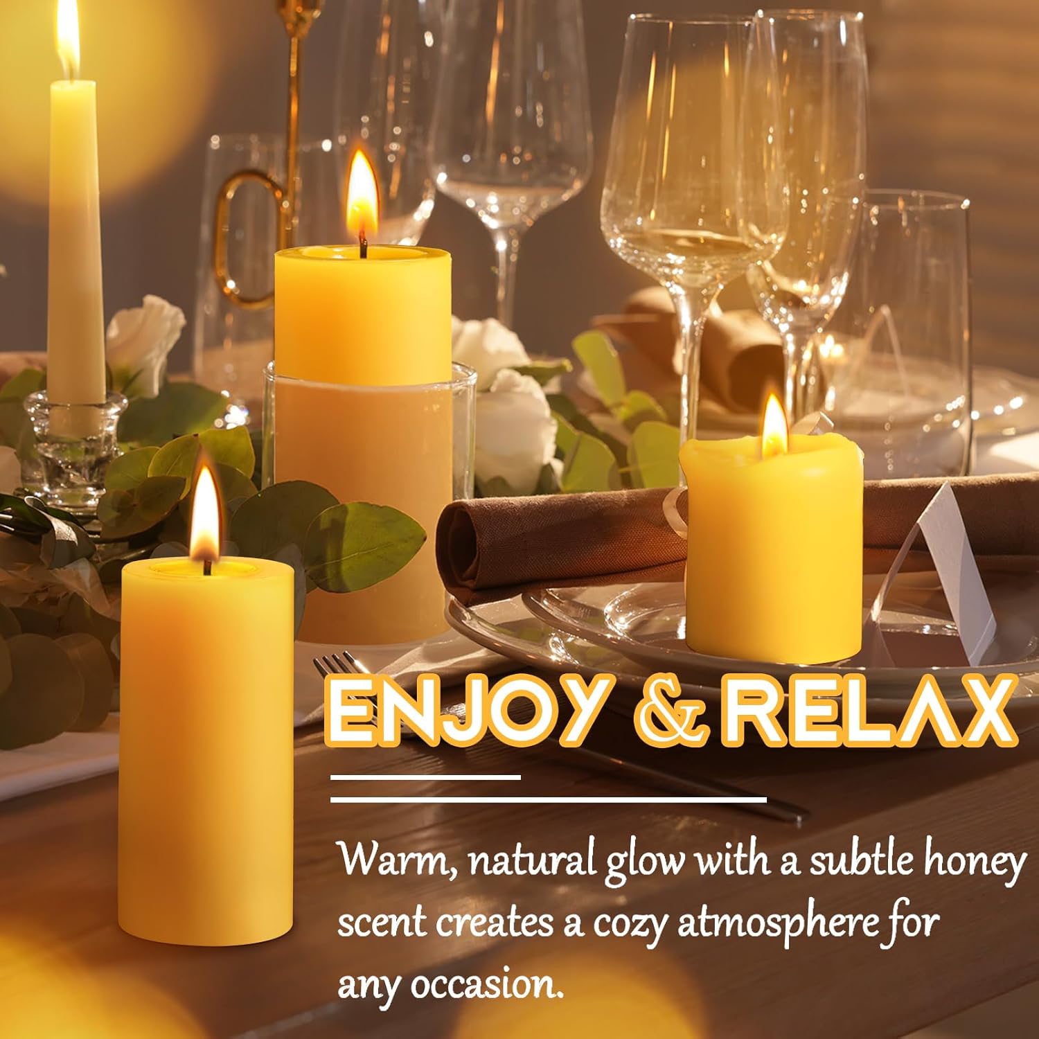 Bougies piliers en cire d'abei - Beeswax Taper Candle avis et prix