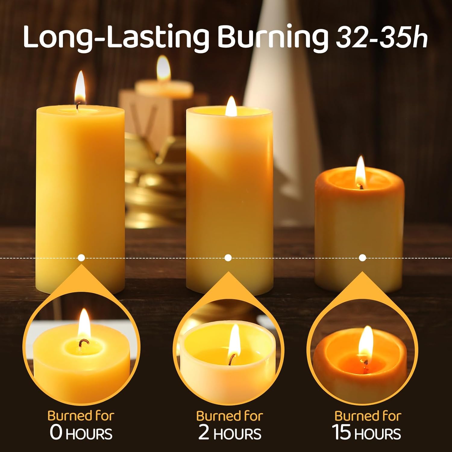 Bougies piliers en cire d'abei - Beeswax Taper Candle avis et prix