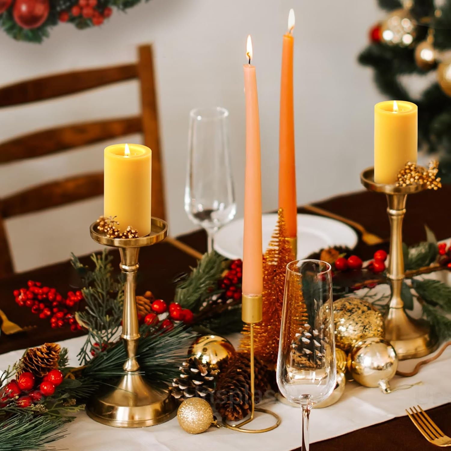Bougies piliers en cire d'abei - Beeswax Taper Candle avis et prix